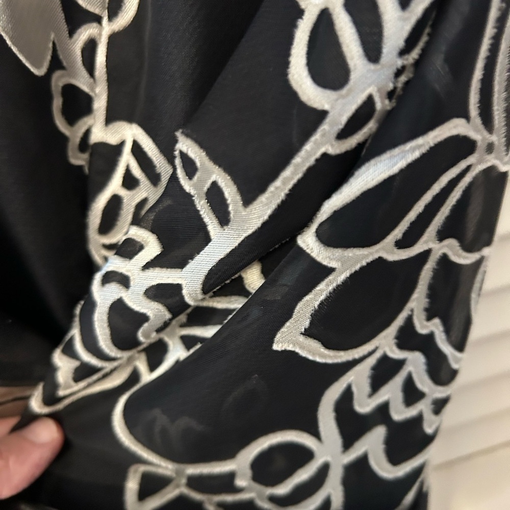 Alex Evenings Black and White Floral Top blazer - Picture 4 of 5